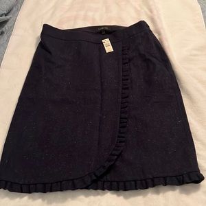 Talbots Navy blue ruffle hem lined wool size 10 skirt